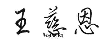 駱恆光王慈恩行書個性簽名怎么寫