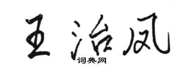 駱恆光王治鳳行書個性簽名怎么寫