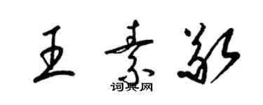 梁錦英王素敬草書個性簽名怎么寫