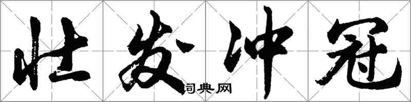 胡問遂壯發衝冠行書怎么寫