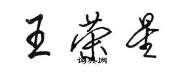 駱恆光王榮星行書個性簽名怎么寫