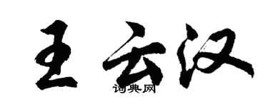 胡問遂王雲漢行書個性簽名怎么寫