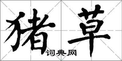 翁闓運豬草楷書怎么寫