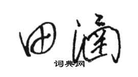 駱恆光田涵草書個性簽名怎么寫