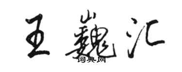 駱恆光王巍匯行書個性簽名怎么寫