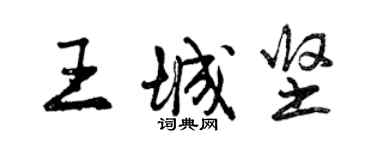 曾慶福王城堅行書個性簽名怎么寫