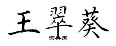 丁謙王翠葵楷書個性簽名怎么寫