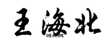 胡問遂王海北行書個性簽名怎么寫