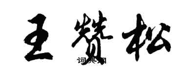 胡問遂王贊松行書個性簽名怎么寫