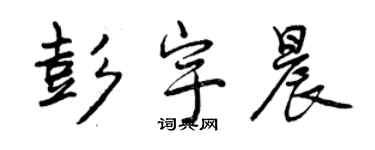 曾慶福彭宇晨行書個性簽名怎么寫