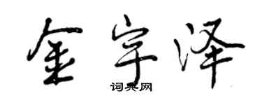 曾慶福金宇澤行書個性簽名怎么寫