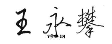 駱恆光王永攀行書個性簽名怎么寫