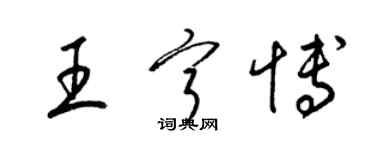 梁錦英王寧博草書個性簽名怎么寫