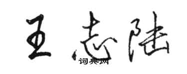 駱恆光王志陸行書個性簽名怎么寫