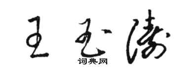 駱恆光王玉濤草書個性簽名怎么寫