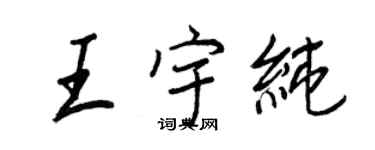 王正良王宇純行書個性簽名怎么寫