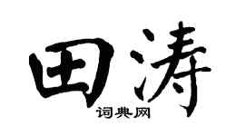 翁闓運田濤楷書個性簽名怎么寫