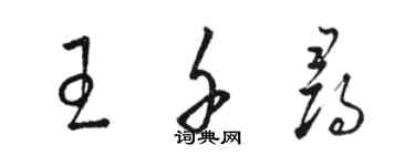 駱恆光王千尋草書個性簽名怎么寫