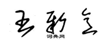 朱錫榮王新意草書個性簽名怎么寫