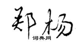 曾慶福鄭楊行書個性簽名怎么寫