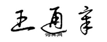 曾慶福王通章草書個性簽名怎么寫