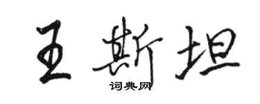 駱恆光王斯坦行書個性簽名怎么寫