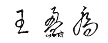 駱恆光王盈喬草書個性簽名怎么寫