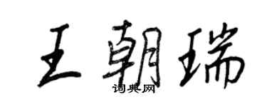 王正良王朝瑞行書個性簽名怎么寫