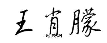 王正良王肖朦行書個性簽名怎么寫
