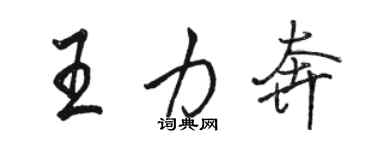 駱恆光王力奔行書個性簽名怎么寫