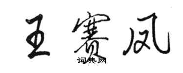 駱恆光王賽鳳行書個性簽名怎么寫