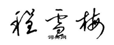 梁錦英程雪梅草書個性簽名怎么寫