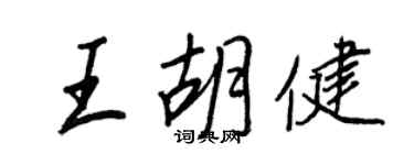 王正良王胡健行書個性簽名怎么寫