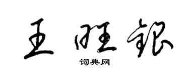 梁錦英王旺銀草書個性簽名怎么寫
