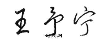 駱恆光王予寧行書個性簽名怎么寫