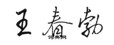 駱恆光王春勃行書個性簽名怎么寫