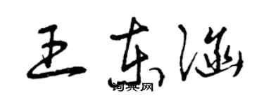 曾慶福王東涵草書個性簽名怎么寫