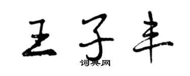 曾慶福王子豐行書個性簽名怎么寫