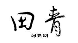 曾慶福田青行書個性簽名怎么寫