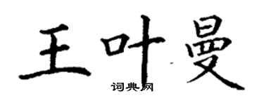 丁謙王葉曼楷書個性簽名怎么寫