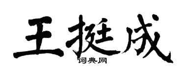 翁闓運王挺成楷書個性簽名怎么寫