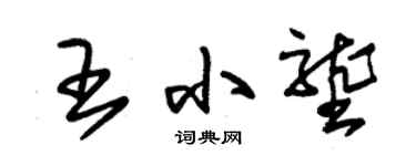 朱錫榮王小壟草書個性簽名怎么寫