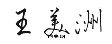 駱恆光王美洲行書個性簽名怎么寫