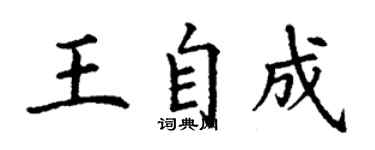 丁謙王自成楷書個性簽名怎么寫