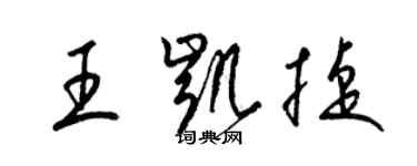 梁錦英王凱捷草書個性簽名怎么寫