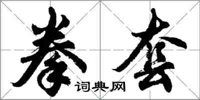 胡問遂拳套行書怎么寫