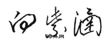 駱恆光向紫涵草書個性簽名怎么寫