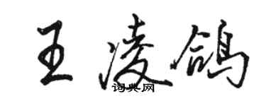 駱恆光王凌鴿行書個性簽名怎么寫