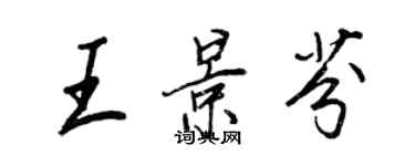 王正良王景芬行書個性簽名怎么寫