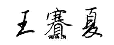 王正良王賽夏行書個性簽名怎么寫